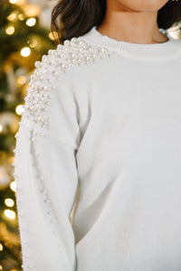 It's All You Ivory White Embellished Sweater