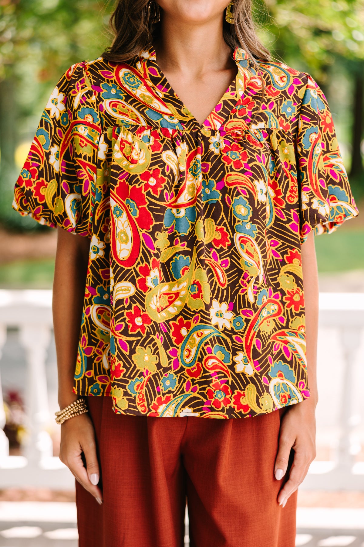 Change Your Mind Brown Paisley Blouse – Shop the Mint