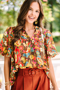 Change Your Mind Brown Paisley Blouse