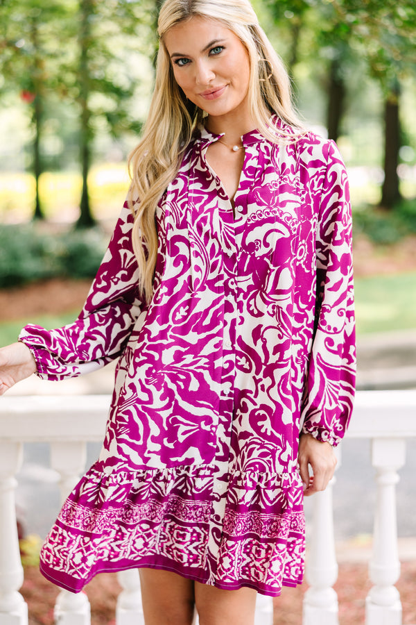 Want The Best Magenta Purple Abstract Dress