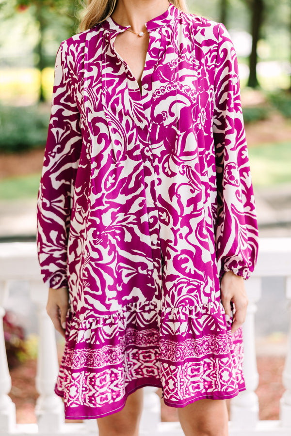 Want The Best Magenta Purple Abstract Dress