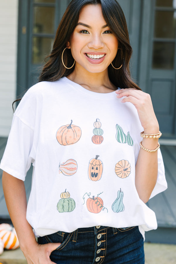 Pumpkin Season White Graphic Tee