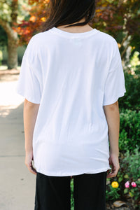 Off To The Mountains White Graphic Tee