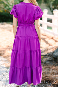 Coming Back For You Violet Purple Tiered Midi Dress