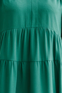 Looking For You Forest Green Tiered Midi Dress