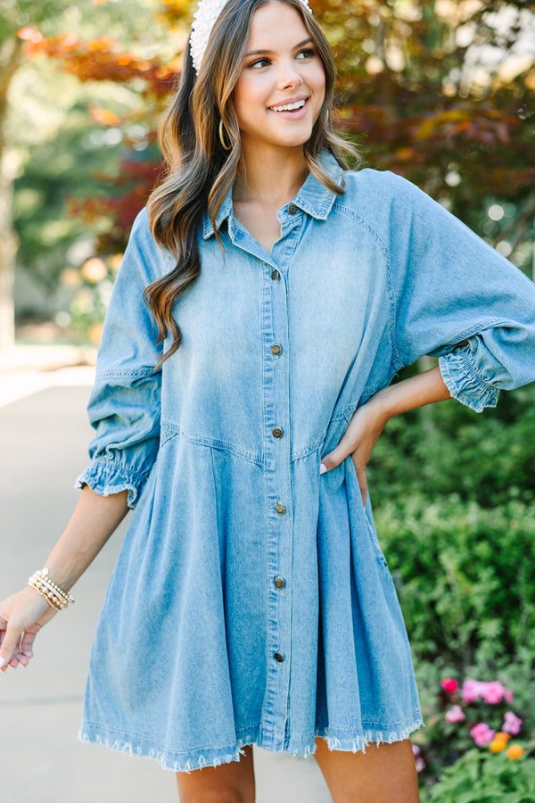 On Your Side Medium Wash Denim Dress Shop the Mint On Your Side Medium Wash Denim Dress Shop the Mint