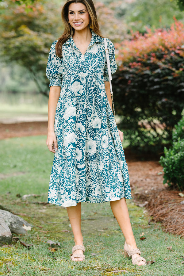 Take You There Peacock Green Abstract Midi Dress Shop the Mint Take You There Peacock Green Abstract Midi Dress Shop the Mint