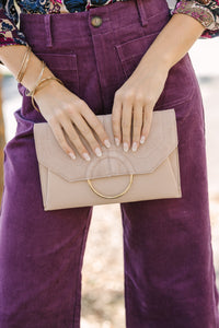 All For You Taupe Brown Clutch/Purse