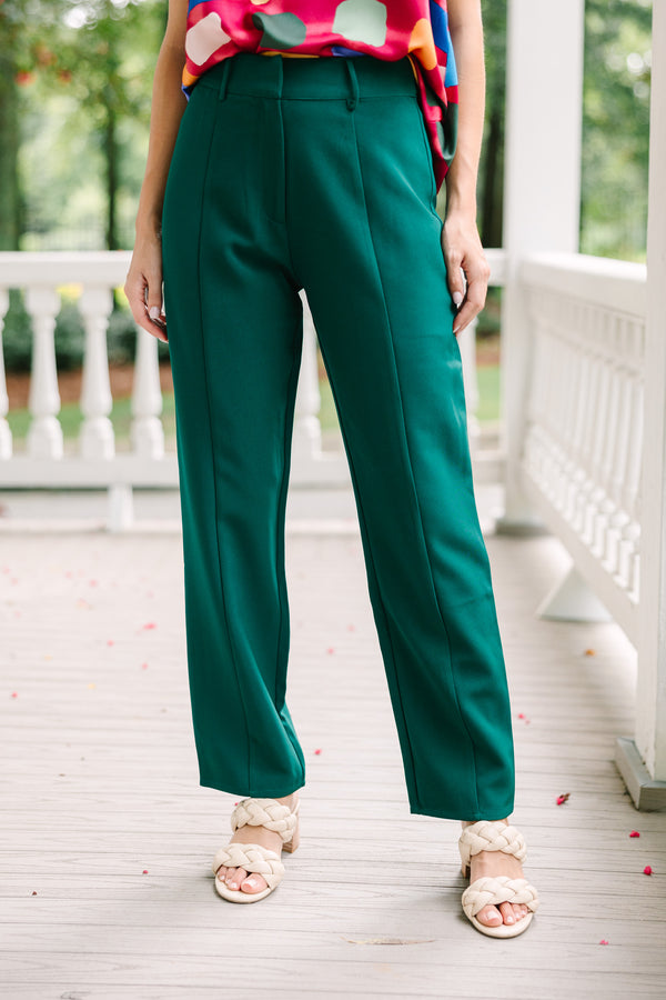 Grass Green Casual Solid Patchwork Regular High Waist Trousers | Green  dress pants, Trousers women, Trousers women outfit