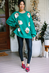 sequin santa pullover, comfy holiday pullover, cute boutique pullover
