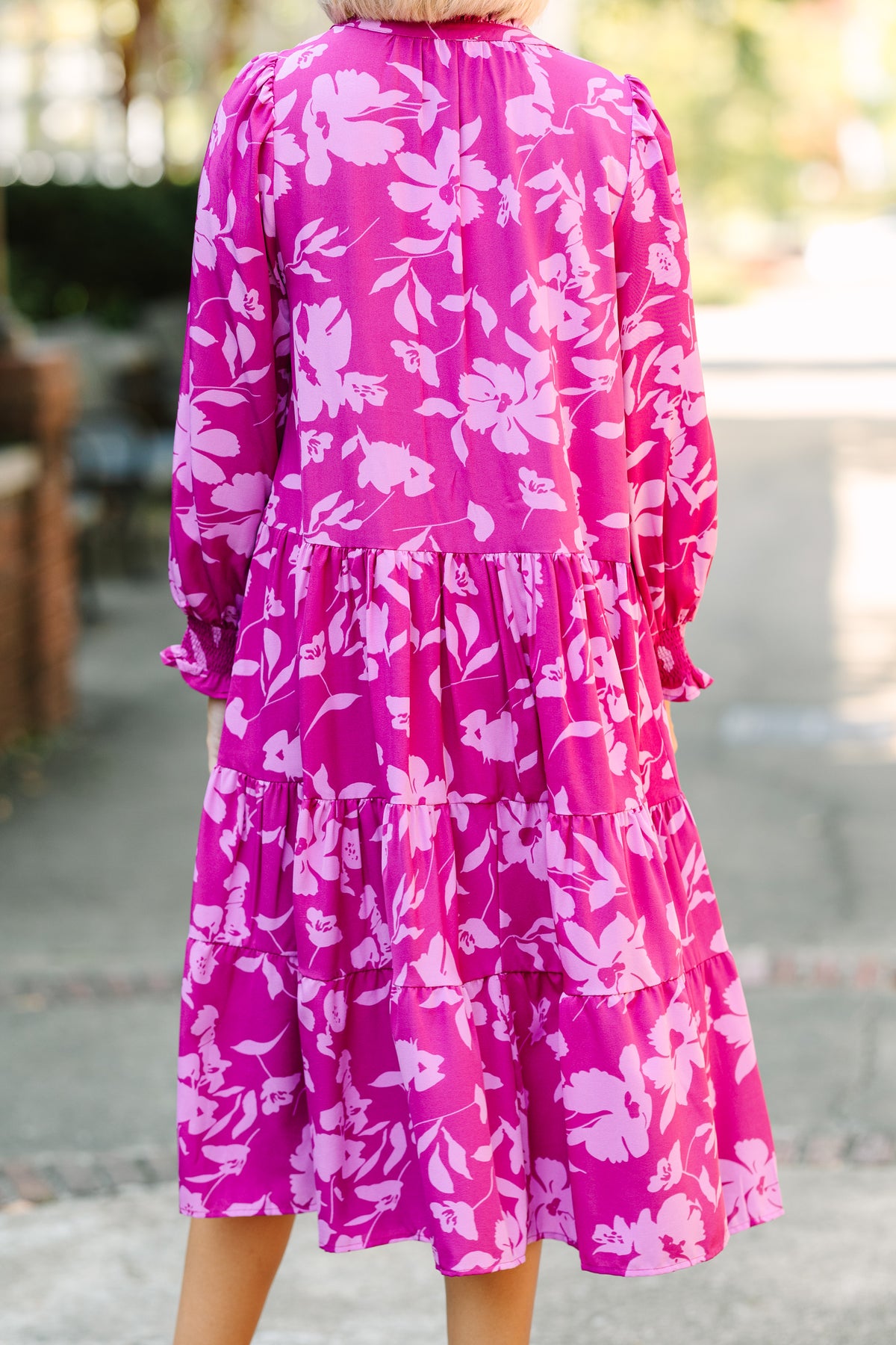 Never Leave You Behind Berry Purple Floral Midi Dress – Shop the Mint