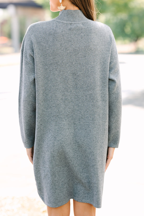 Pinch: Still In Love Gray Mock Neck Sweater Dress Shop the Mint Pinch: Still In Love Gray Mock Neck Sweater Dress Shop the Mint