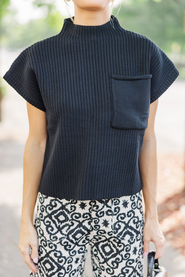 Open Your Mind Black Short Sleeve Sweater – Shop the Mint