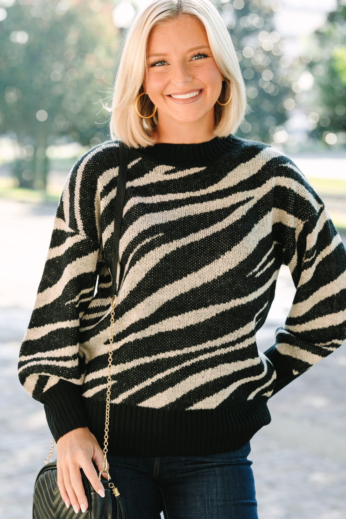 MARK & LONA Queen's Zebra Crew ニット All For You Mocha Brown Zebra Sweater – Shop the Mint
