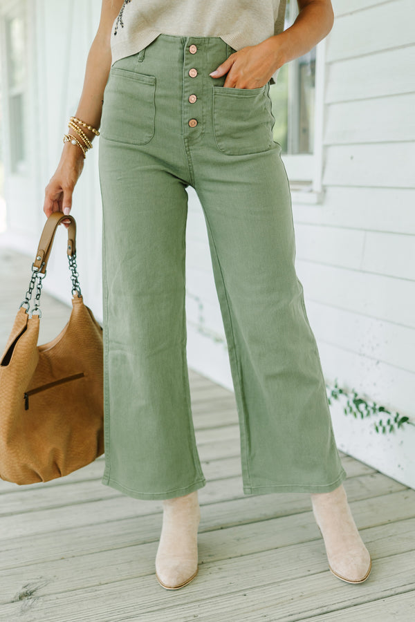 Bottle Green Straight Pants. Soft Breathable Fabric | Laces and Frills |  Laces and Frills