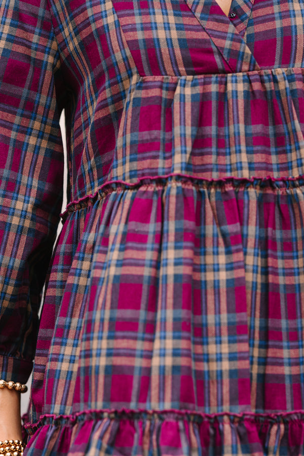 One Way Plum Purple Plaid Dress Shop the Mint One Way Plum Purple Plaid Dress Shop the Mint