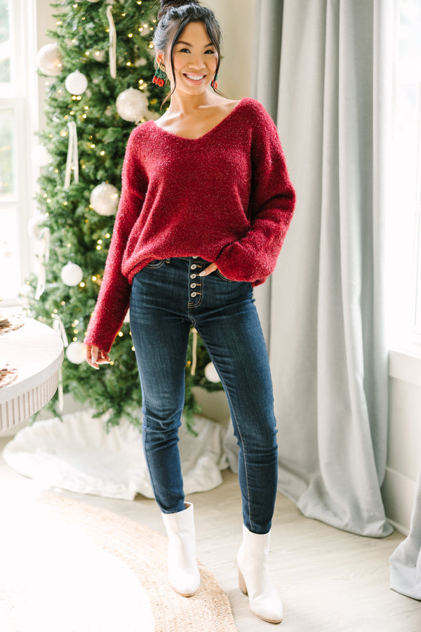 fuzzy sweaters, red holiday sweaters, cozy sweaters