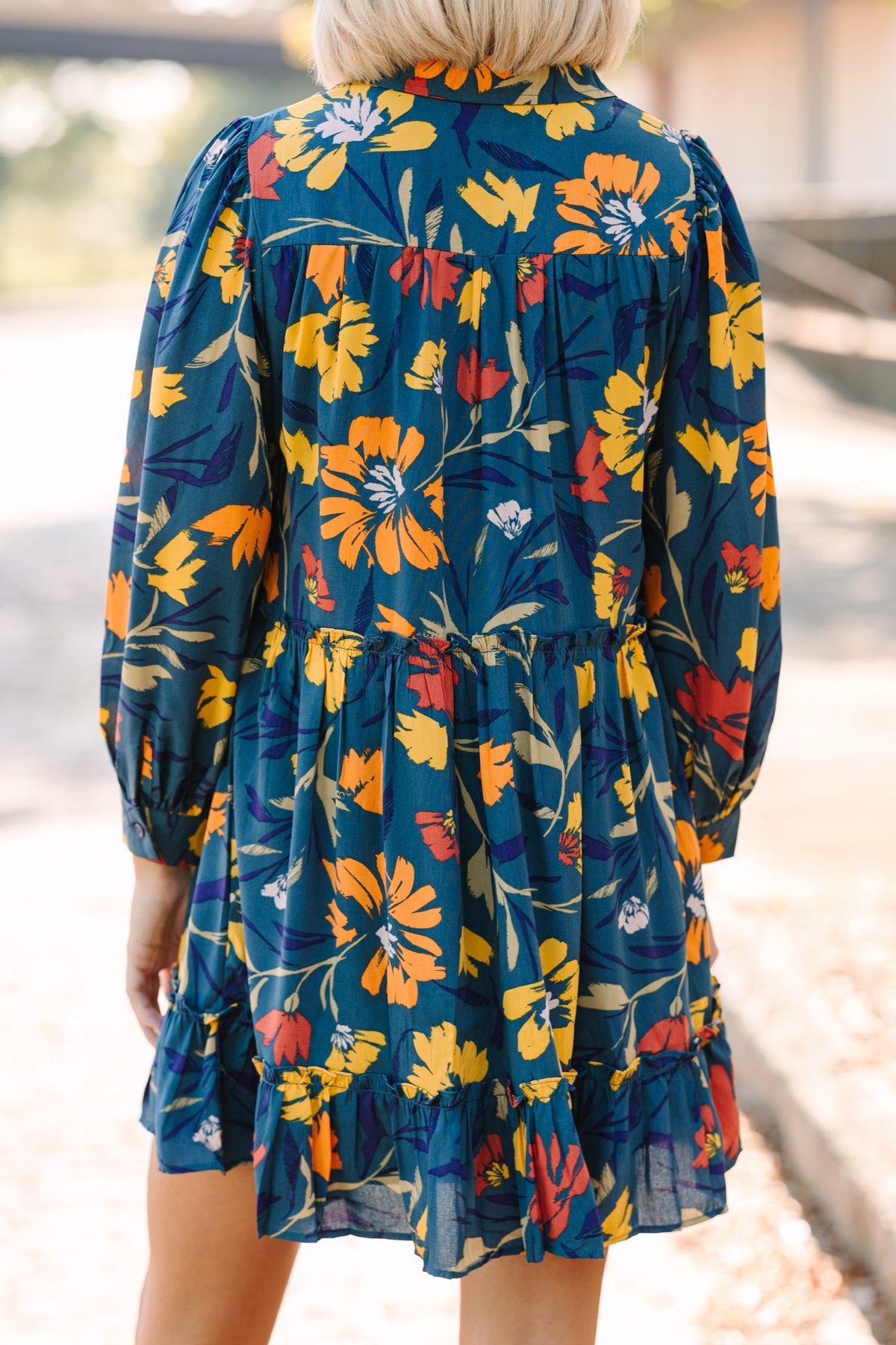 Make You Happy Navy Blue Floral Babydoll Dress – Shop the Mint