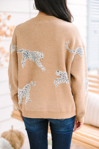 A Piece Of Me Warm Tan Brown Cheetah Sweater