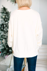 It's Lit Cream White Sequined Pullover