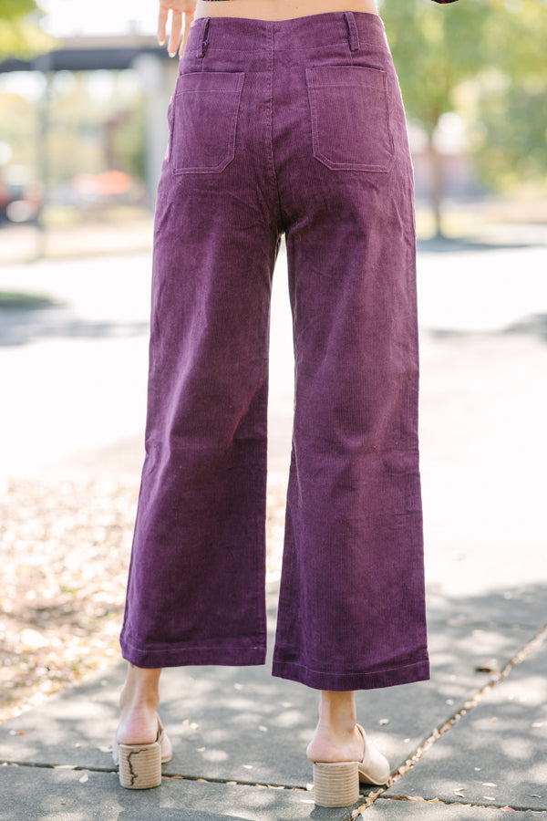 Need You Now Plum Purple Corduroy Pants