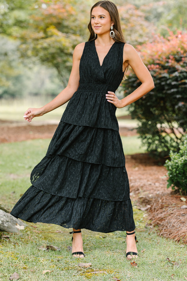 Living The Dream Black Tiered Midi Dress Shop the Mint Living The Dream Black Tiered Midi Dress Shop the Mint