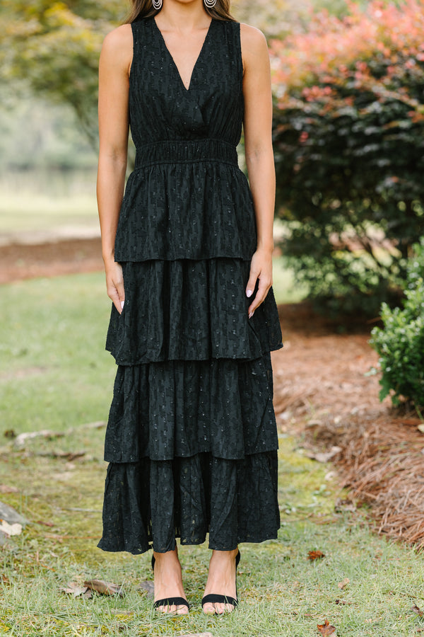 midi v neck black tie dress Inspire Chic Women's Wrap Long Sleeve Waist Casual Fall Dresses L Black, Size: Large and effortlessly elegant V-Neck Tie Detail Midi Waisted