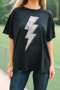 Time For Football Black Graphic Tee