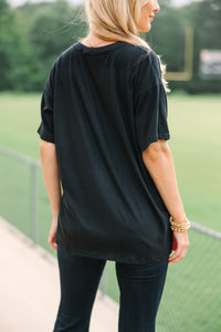 Time For Football Black Graphic Tee