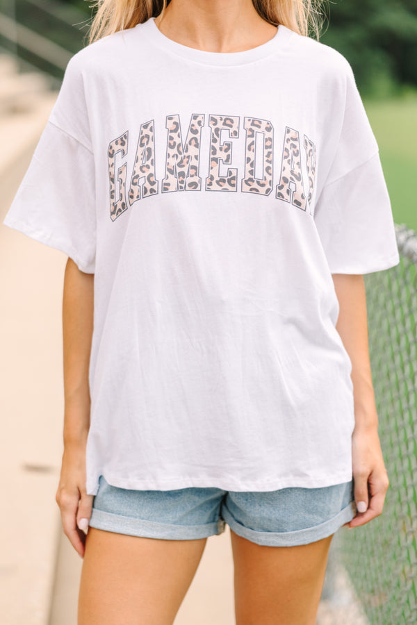 It's Gameday White Lepoard Graphic Tee