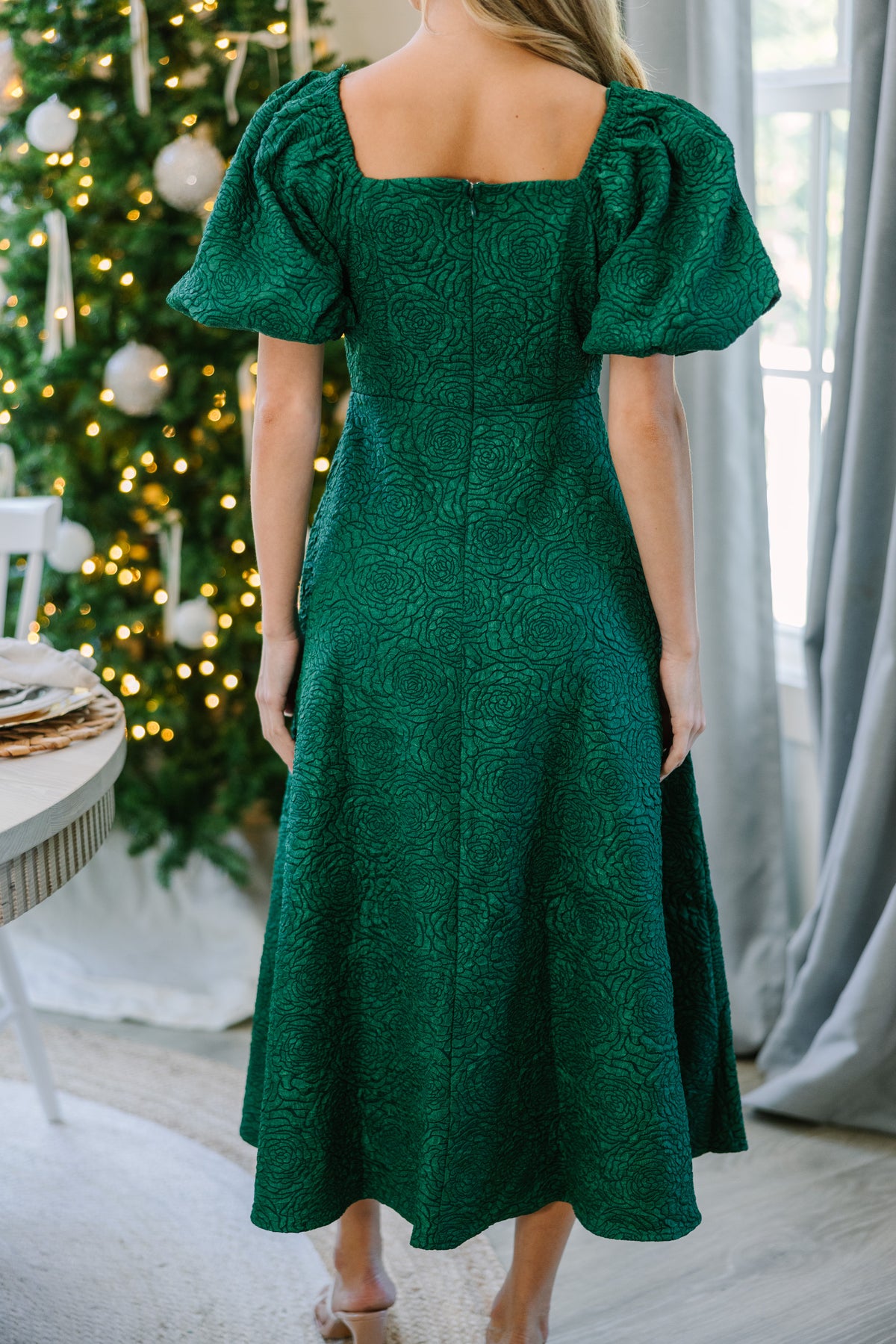 In Your Sights Emerald Green Textured Midi Dress – Shop the Mint
