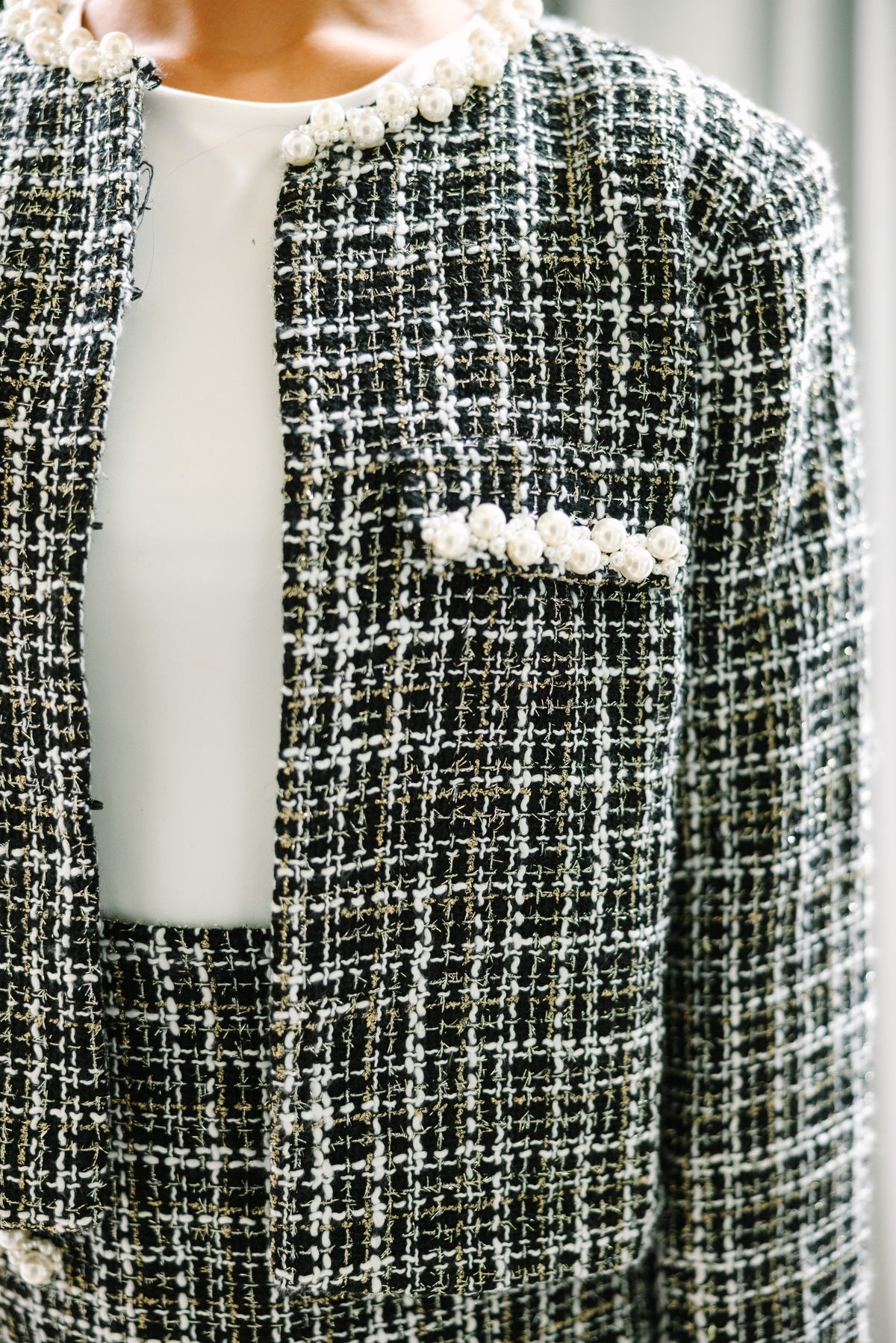 What's The Gossip Black Tweed Crop Jacket – Shop the Mint