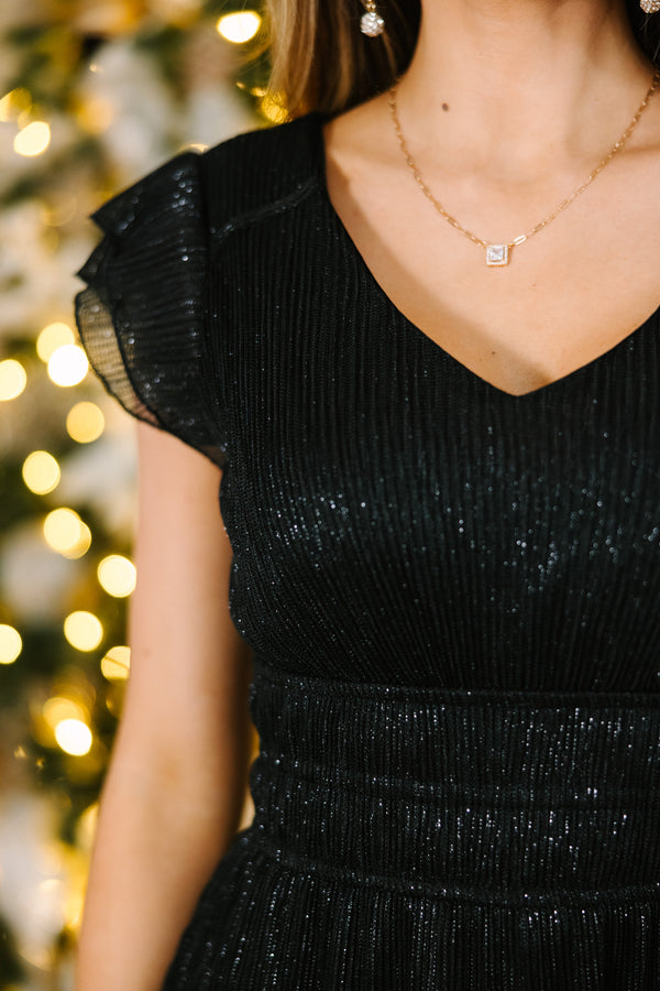 Let Your Light Shine Black Glittery Midi Dress – Shop the Mint Let Your Light Shine Black Glittery Midi Dress – Shop the Mint