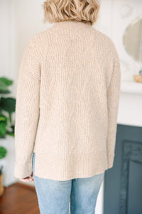 Just As You Are Oatmeal Brown Sweater