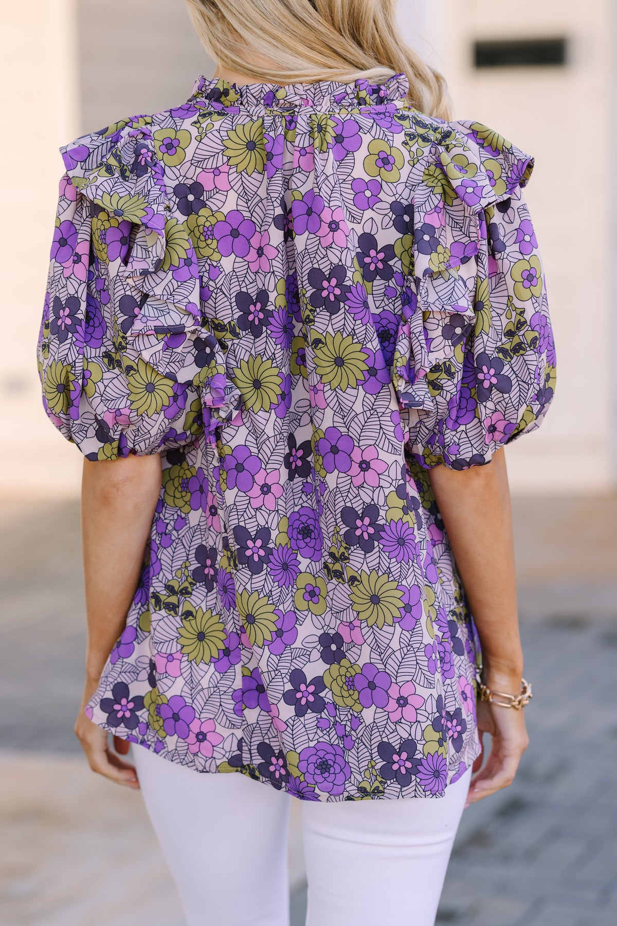 In Wear Flower Print Blouse Black/Purple/Red