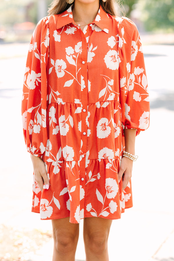 Just Be You Rust Orange Floral Babydoll Dress Shop the Mint Just Be You Rust Orange Floral Babydoll Dress Shop the Mint