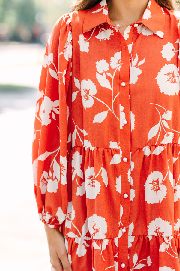 womens orange uo bibi printed babydoll mini dress Urban Outfitters Uo Bibi Printed Babydoll Mini Dress in Orange