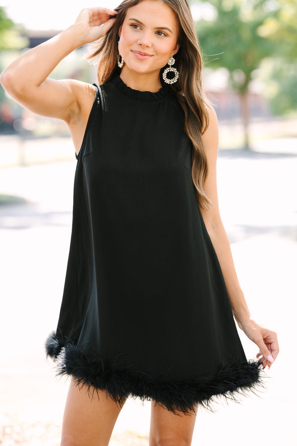 Dance The Night Away Black Feather Dress, Medium - The Mint Julep Boutique | Women's Boutique Clothing