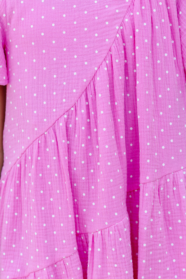 Girls: Just Too Sweet Pink Polka Dot Dress