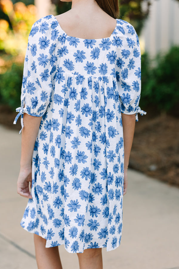 Girls:Take Your Time Blue Floral Dress