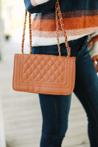 Living Your Life Tan Brown Quilted Purse