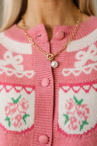 Living For The Classics Gold Pearl Necklace