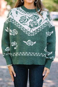 All Up To You Emerald Green Sweater