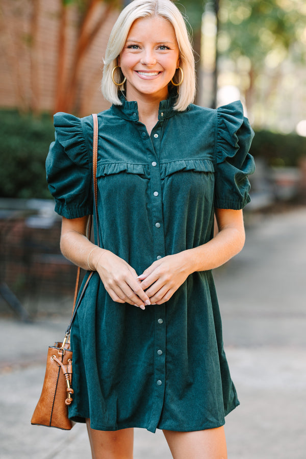 Answer The Call Hunter Green Babydoll Dress Shop the Mint Answer The Call Hunter Green Babydoll Dress Shop the Mint