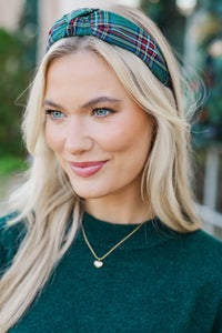 Rockin' Around Green Plaid Headband