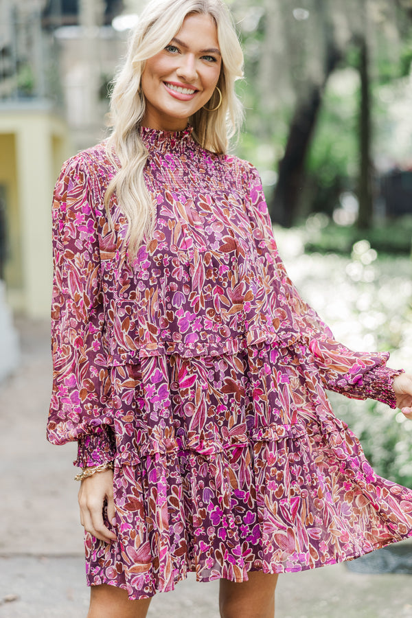 Fate: Show You Off Burgundy Red Floral Dress