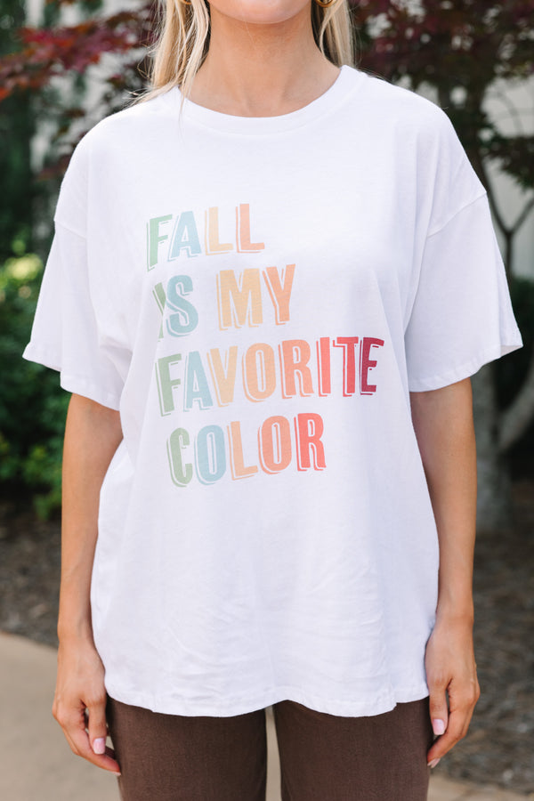 Fall Is My Favorite White Graphic Tee