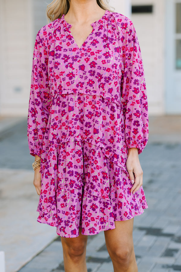 All That You Know Magenta Floral Dress