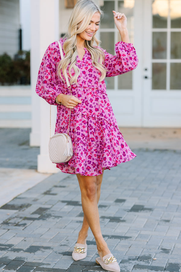 magenta multi floral thea mini dress ISLAND TIME FLORAL MESH MINI DRESS AKIRA