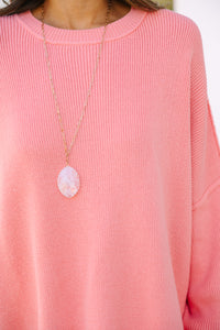 Give You Joy Coral Pink Dolman Sweater
